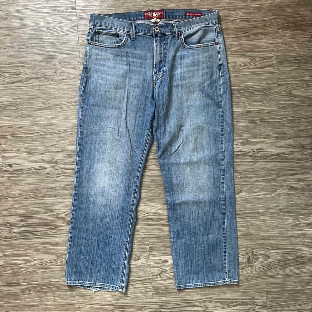 Lucky Brand 361 Vintage Straight Blue Jeans Mens 36x30 Light Wash Denim